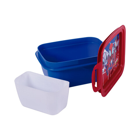 Pote Plástico Spidey Con Traba y División 630 ml U
