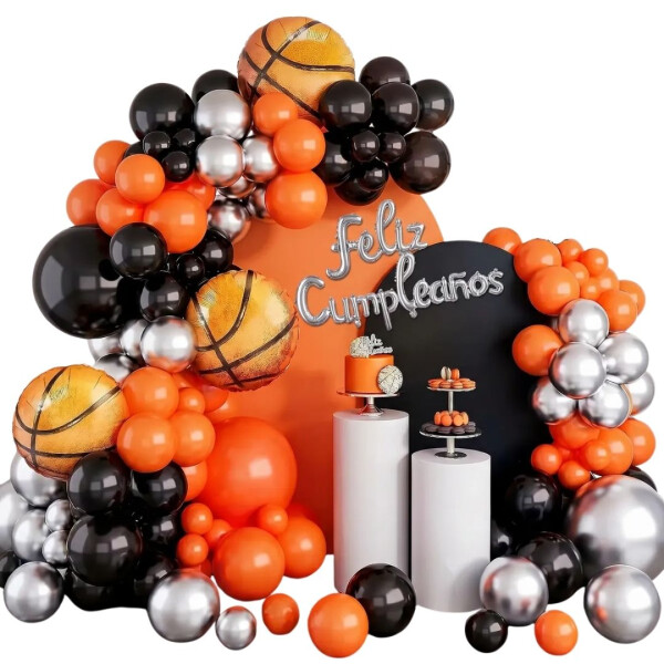 Kit Arco De Globos Básquetbol Para Cumpleaños Kit Arco De Globos Básquetbol Para Cumpleaños