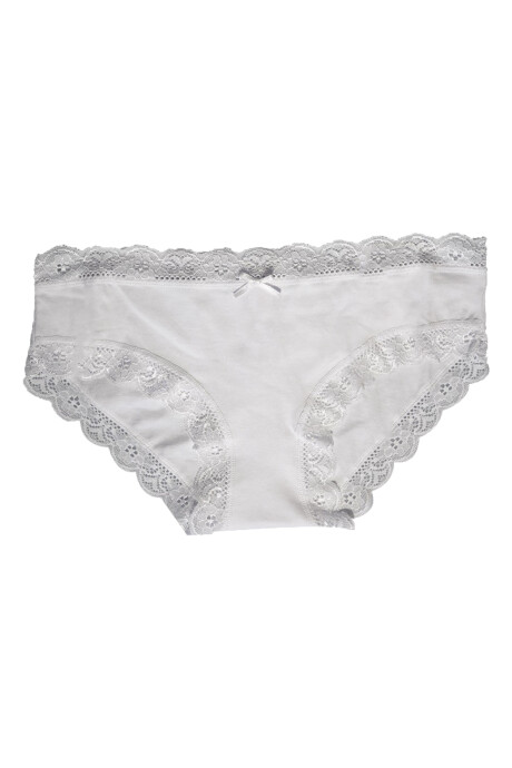 Bombacha culotte de algodón con encaje color blanco