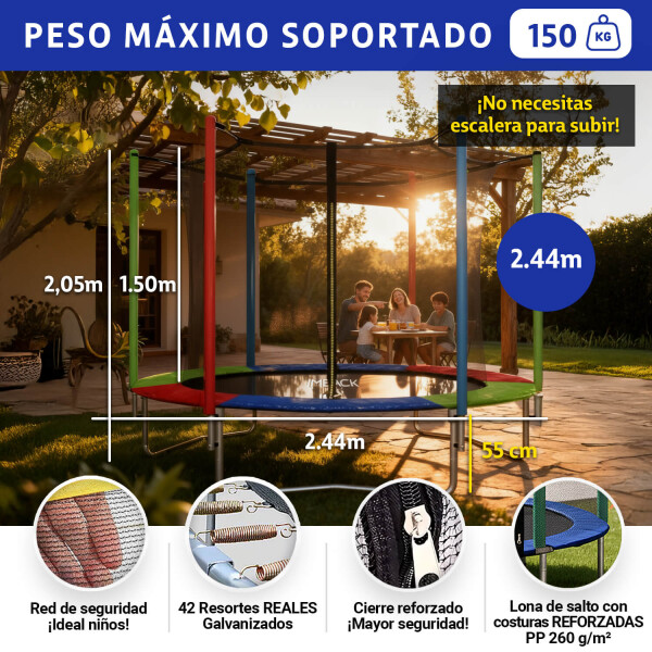 Cama Elastica 2.44 M Trampolin Saltarin Niños Adultos Grande Con Red Proteccion Imback Cama Elastica 2.44 M Trampolin Saltarin Niños Adultos Grande Con Red Proteccion Imback