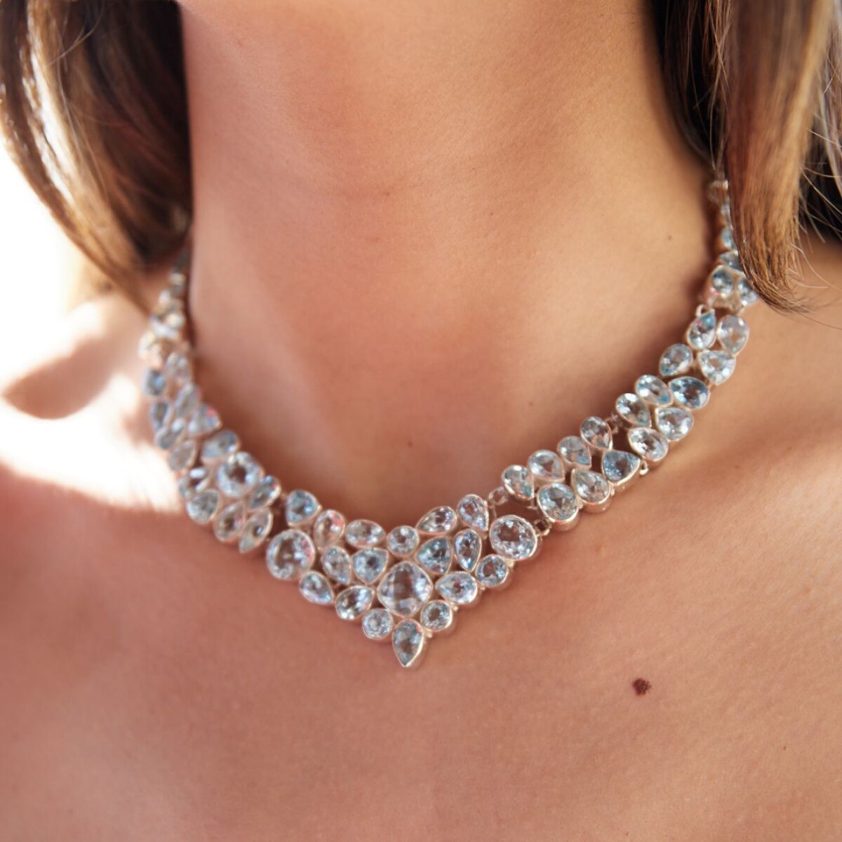 Collar Charlotte Topacio Celeste - Plata 925 