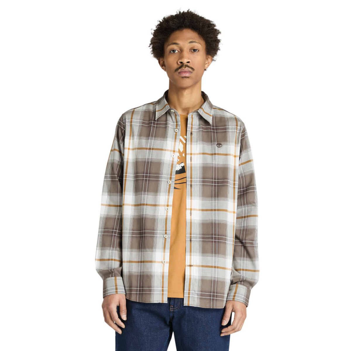 Camisa Peached Twill Check Hombre 