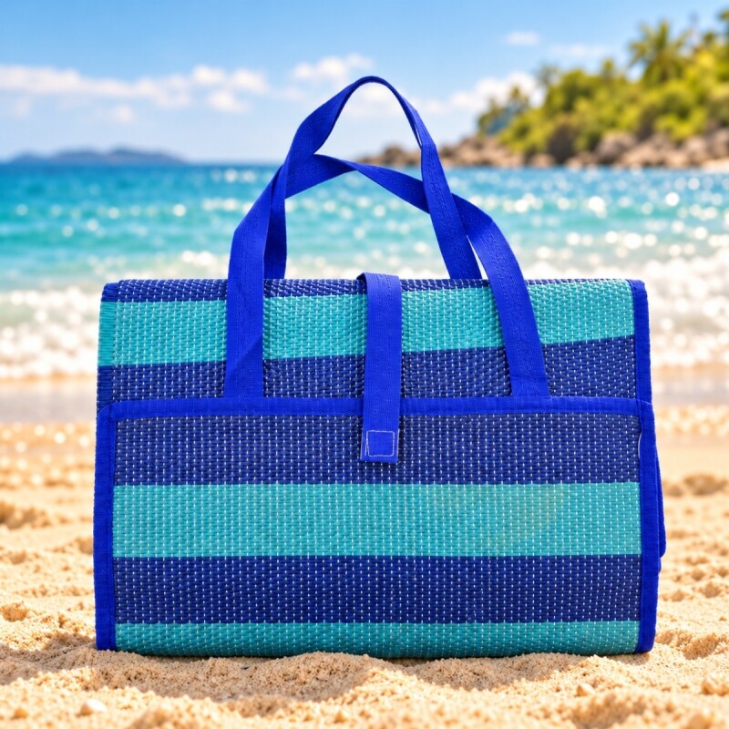 Estera individual doblable 1,80 x 0,9 m AZUL