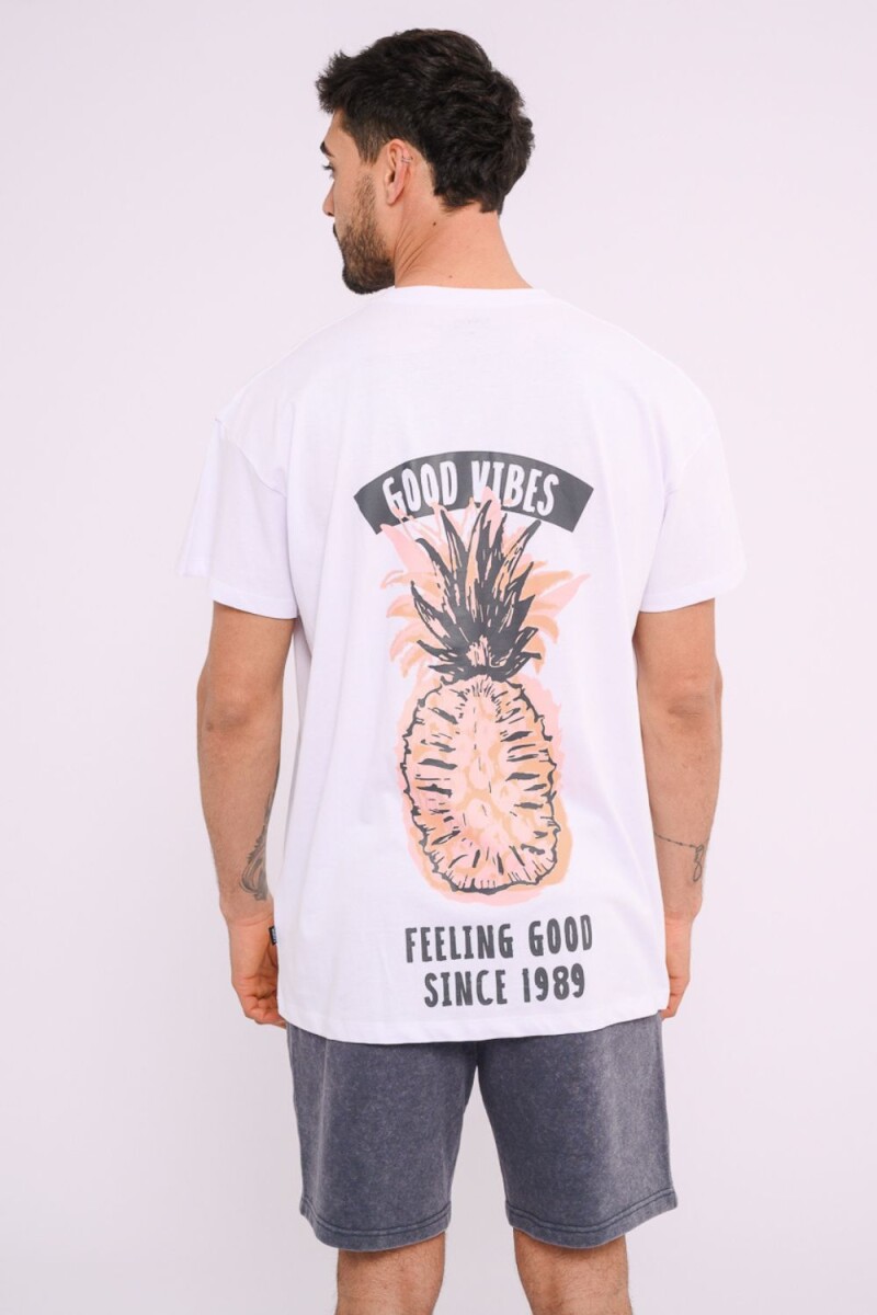 Remera oversize estampada Blanco