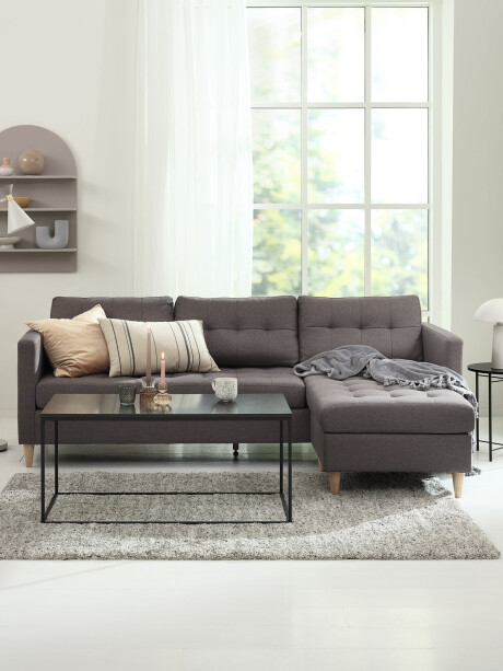 Sofá FALSLEV chaise longue tela gris Sofá FALSLEV chaise longue tela gris