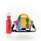 Set de lunchera Big de neopreno con correa ajustable y botella de acero inoxidable 500ml brio set armonía/rojo