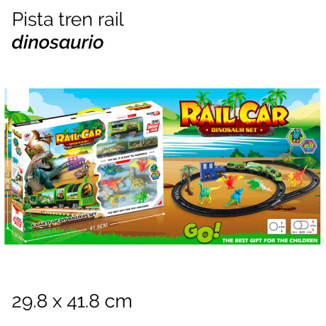 Pista Tren Rail Car Dinosaurio Set Unica