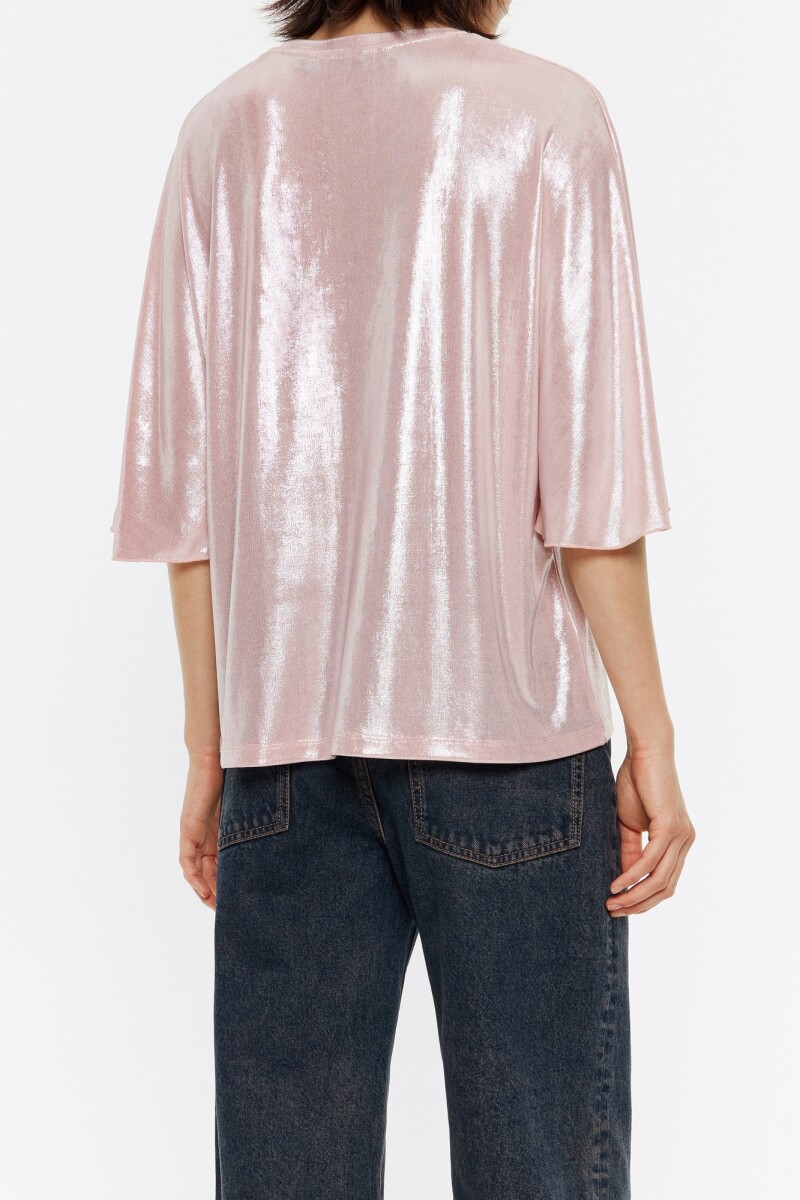CAMISETA BOXY METALIZADA Gris