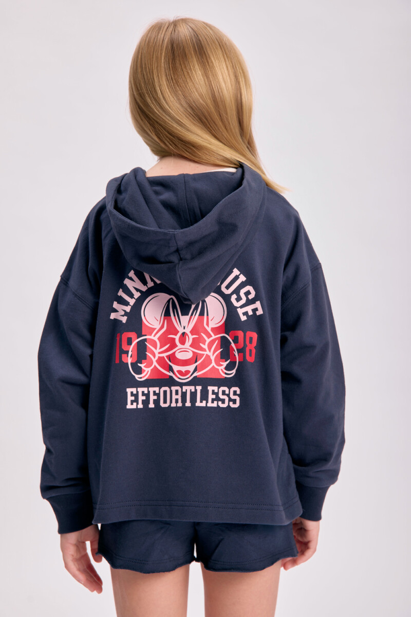 Campera deportiva capucha Minnie Azul