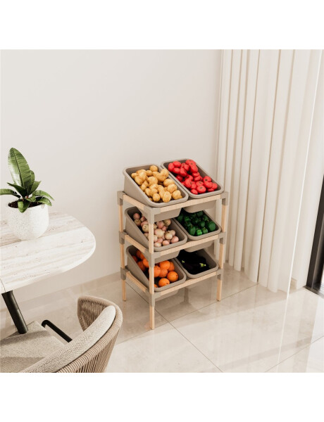 ESTANTERIA 6 CONTENERDORES 90X55X39CMS MEDERA Y PP ESTANTERIA 6 CONTENERDORES 90X55X39CMS MEDERA Y PP