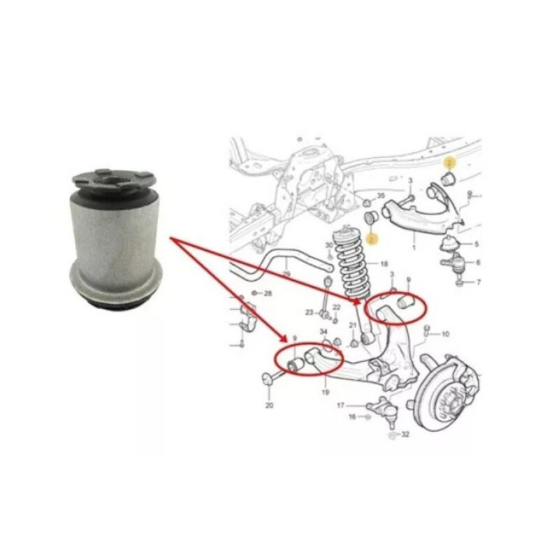BUJE DE BANDEJA INFERIOR SUSPENSION DELANTERA Buje De Bandeja Inferior Suspension Delantera