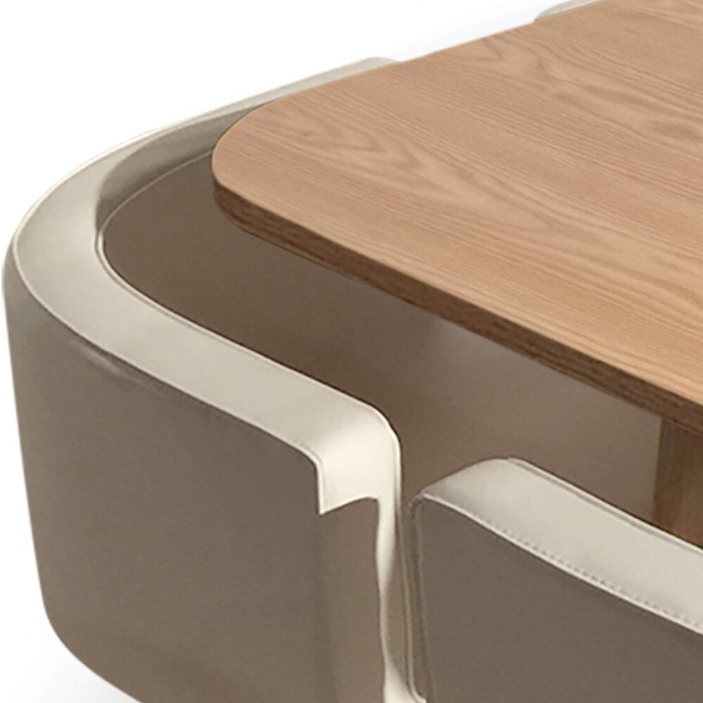 Juego de Comedor Honguito 4 Sillas 80x80cm Beige