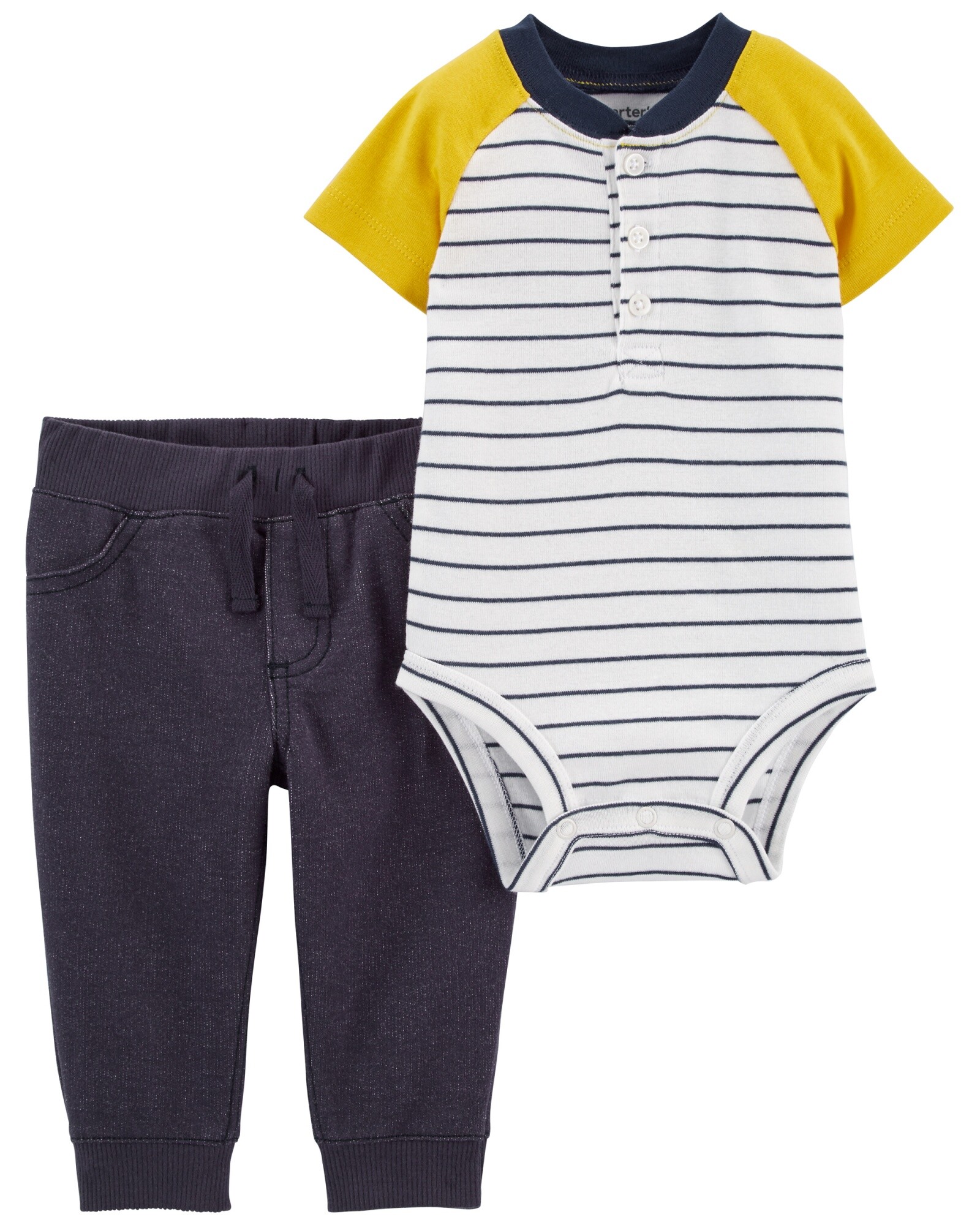 Set dos piezas con body a rayas y pantalón 0