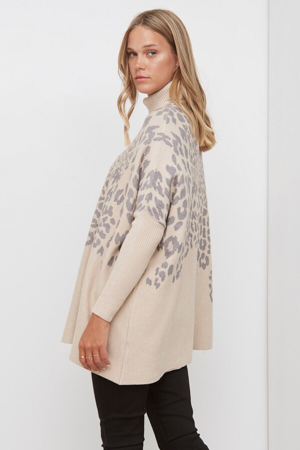 Polera Oversize BEIGE/MULTI