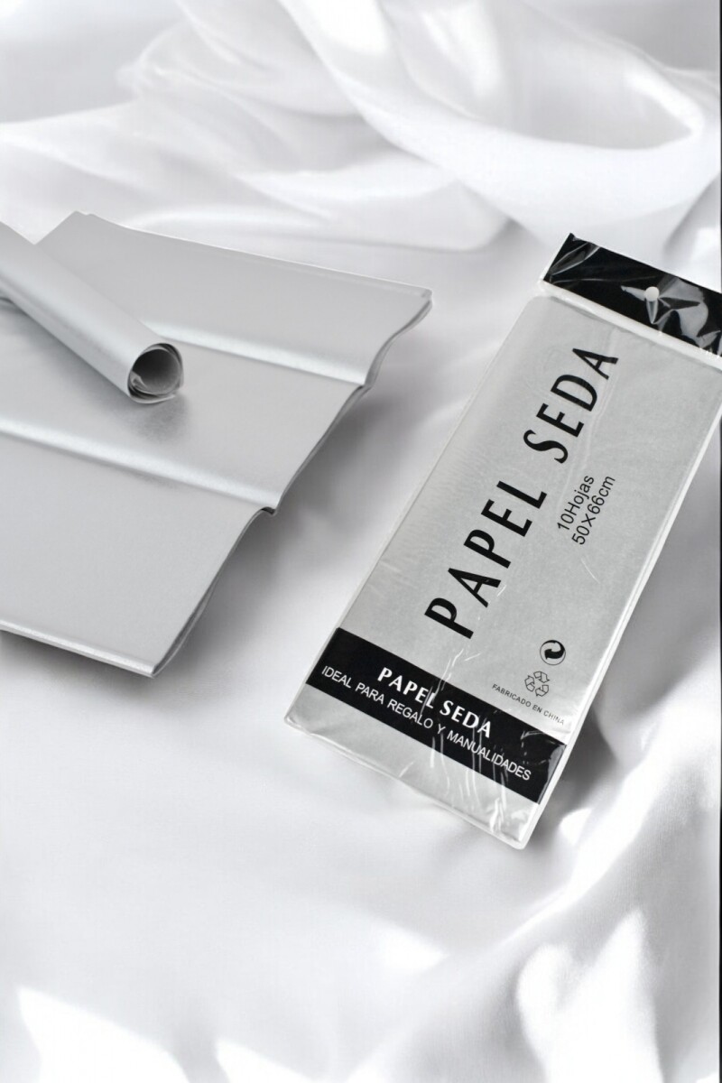 Papel seda 50x66 cm. paquete x 10 - PLATA 