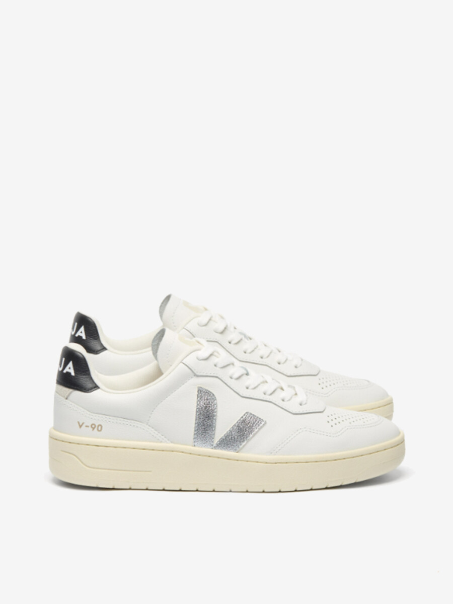 V-90 LEATHER WHITE SILVERBLACK 