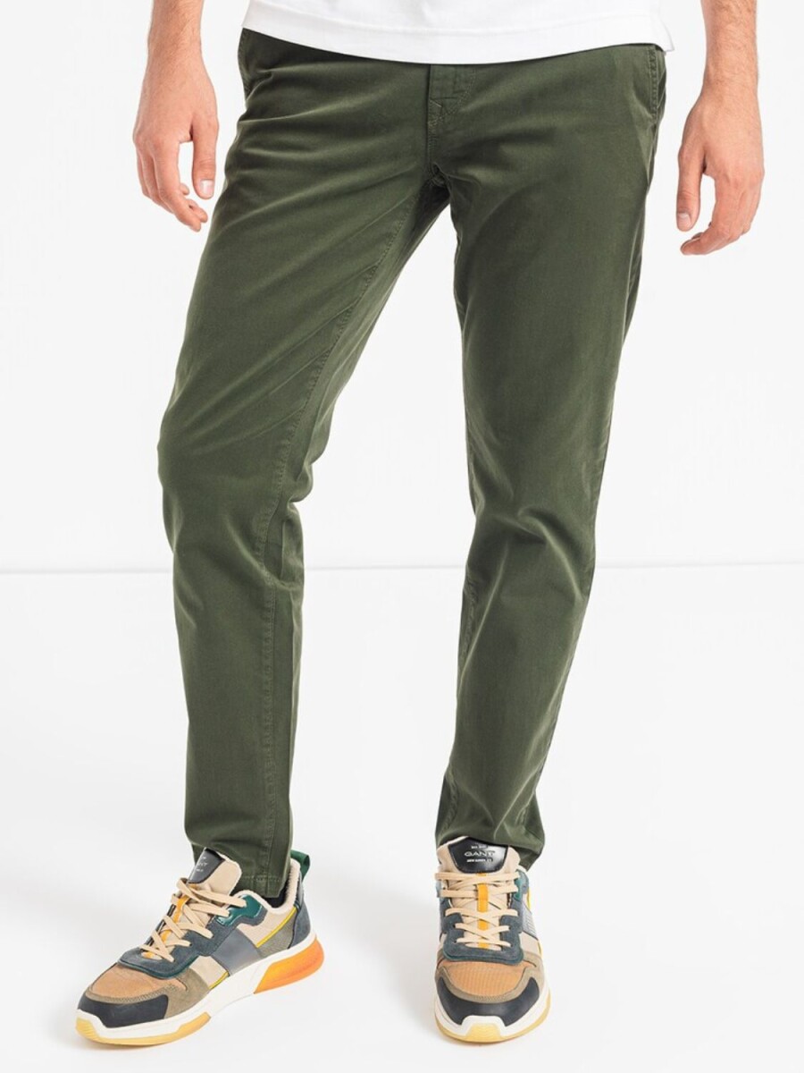 Hugo Boss -Pantalón casual de algodón, SCHINO-TABER - Verde 