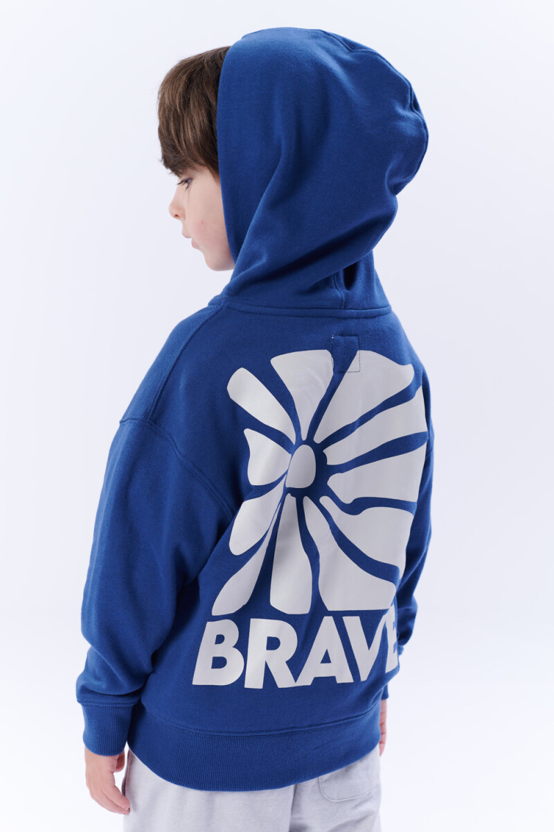 Campera deportiva estampa Brave Azul Marino