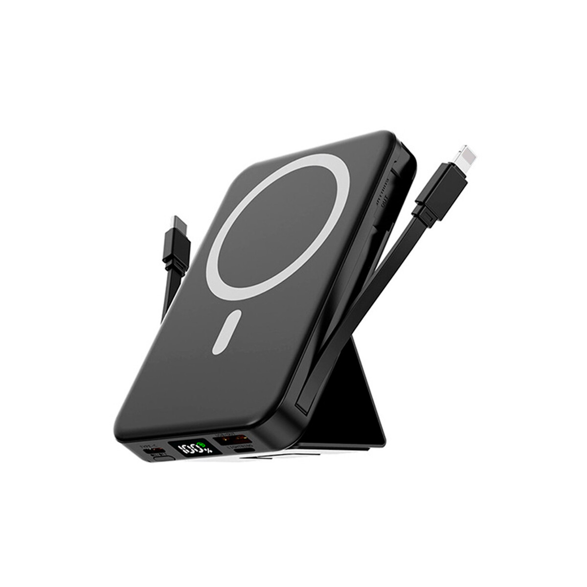 Power Bank magnética 10000 mAh con soporte color negro 