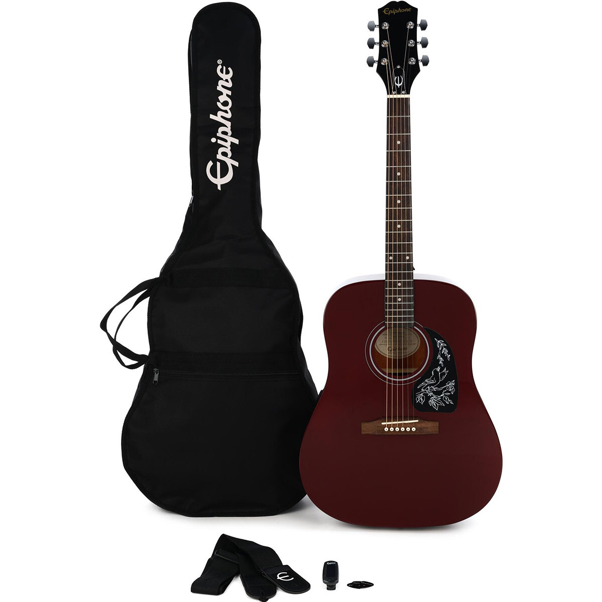 GUITARRA FOLK KIT EPIPHONE STARLING PLAYER PACK WINE RED 