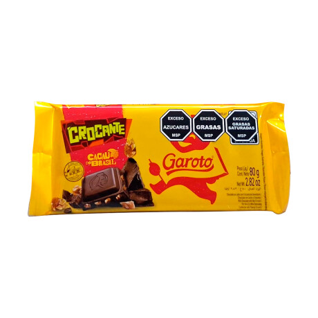 Chocolate GAROTO Tableta 80 Grs Crocante