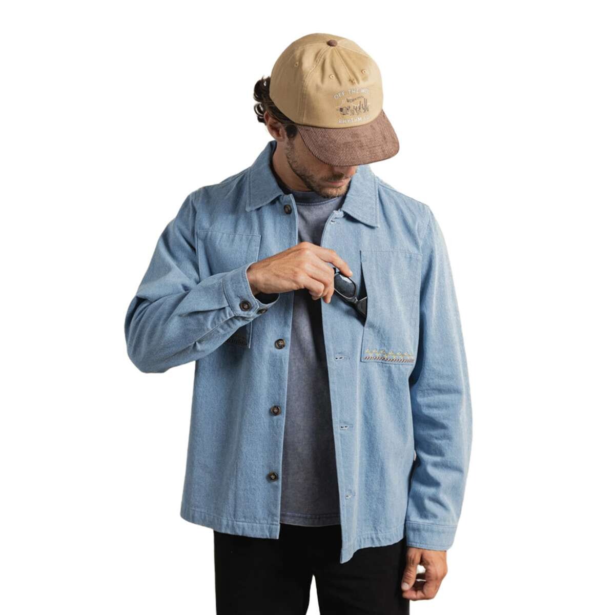 Camisa Rhythm Arguam Overshirt - Celeste 