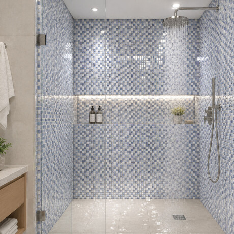 CERAMICA REVESTIMIENTO BRILLO AZUL DECORADO 32X57 PARED GAMAS DE AZUL