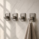 Kit 4 Ganchos perchero metálico adhesivo PLATEADO