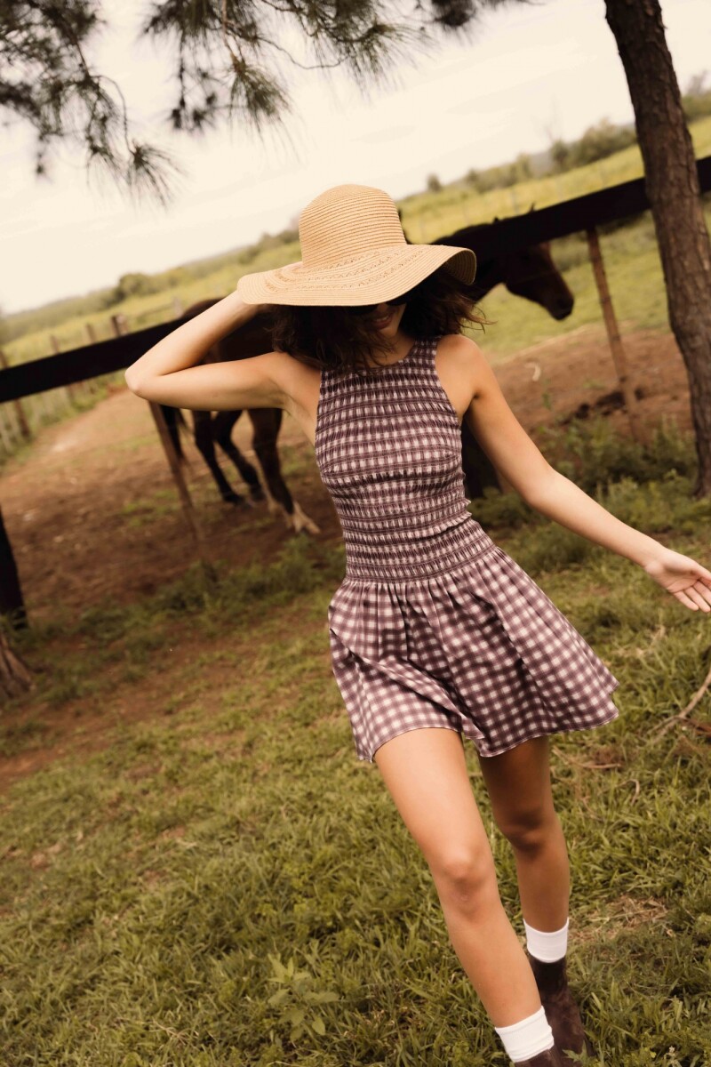 VESTIDO BONNIE BORDEAUX CHECK VESTIDO BONNIE BORDEAUX CHECK
