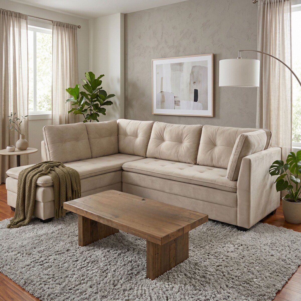 Sillon 3 cuerpos con Chaise - Coimbra - Derecho Beige 