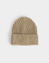 Gorro Gorro Tejido Bordado - Marron Beige