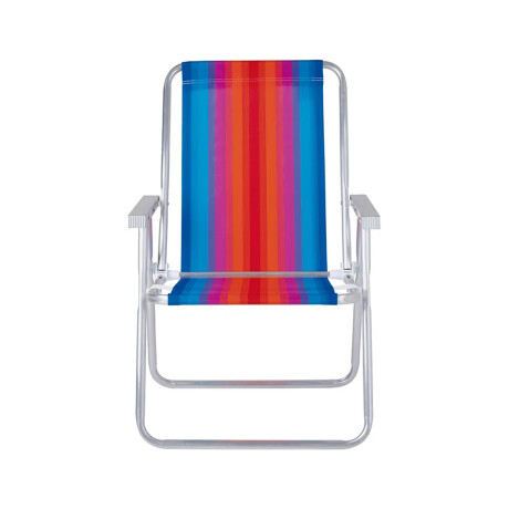 Set X2 Reposeras Sillas Alta Plegables Aluminio Conforto Mor Celeste/naranja