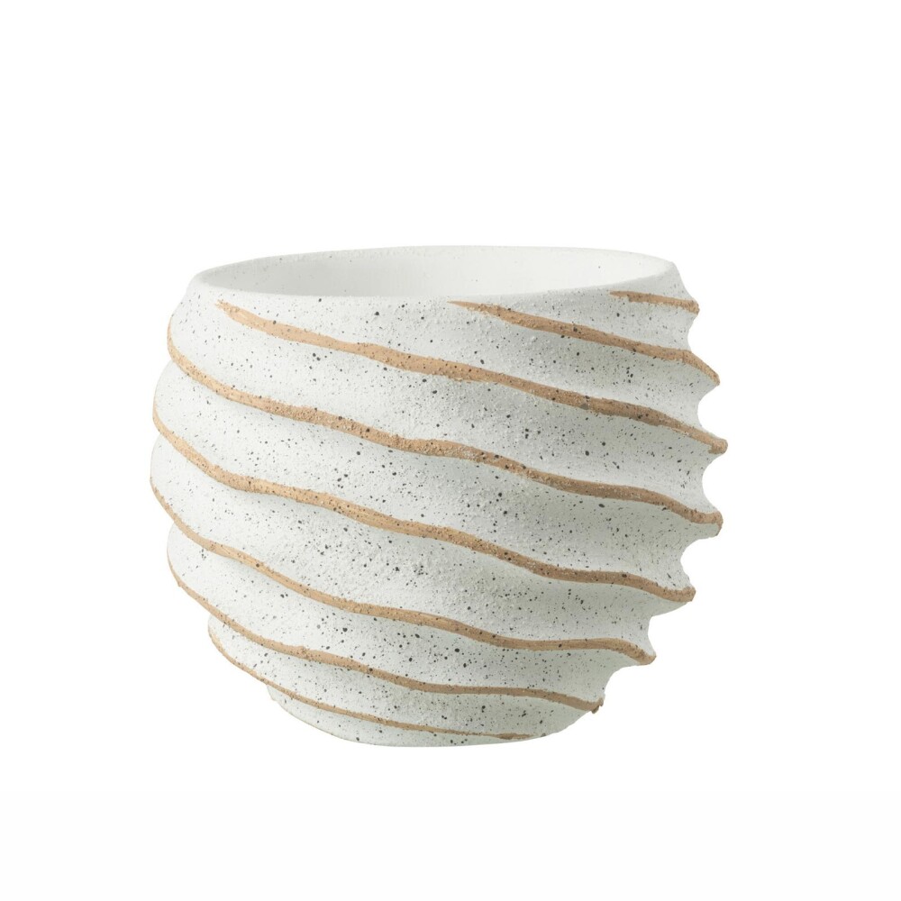 MACETA CERAMICA BLANCO DUNA LINEAS
