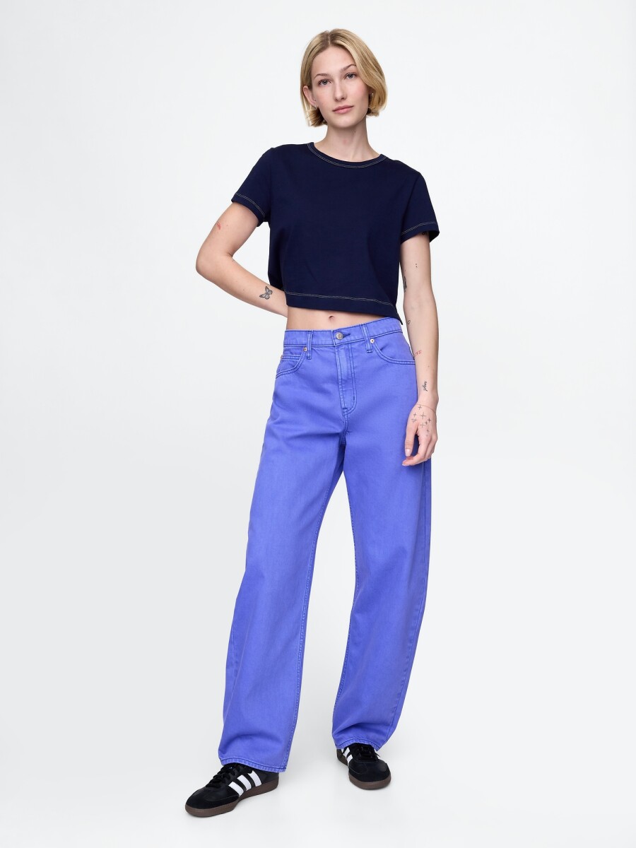 Jean Barrel Tiro Alto Mujer - Dazzling Blue 183949Tc 