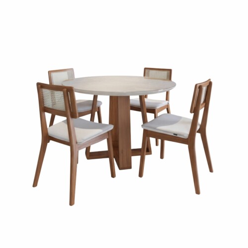 Juego de comedor 4 sillas y Mesa redonda - Manhattan Juego de comedor 4 sillas y Mesa redonda - Manhattan