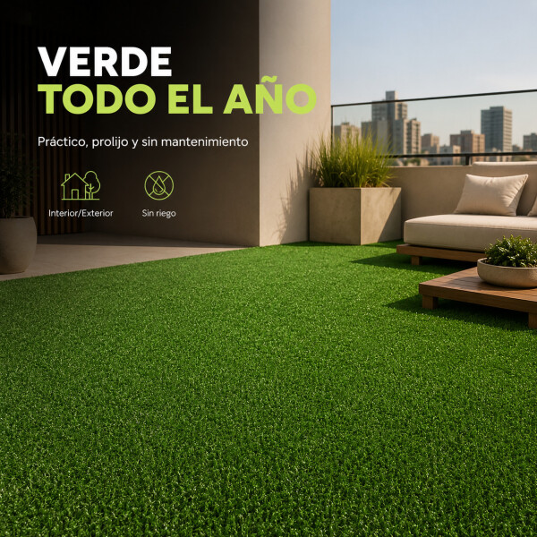 Césped Sintético 30 M2 Pasto Artificial Rollo Decoración Ax® Color Verde