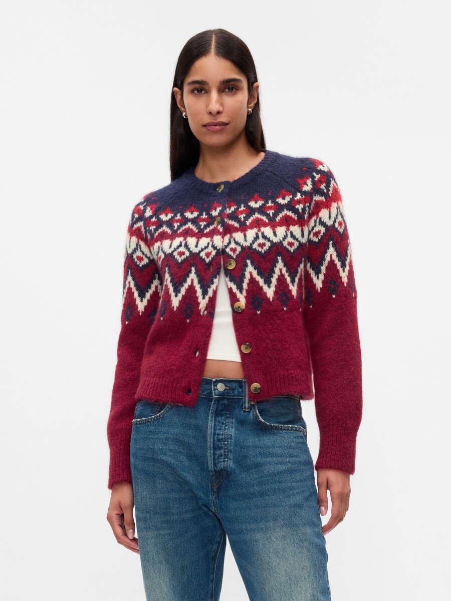 Saco Fair Isle Mujer - Red Fairisle 