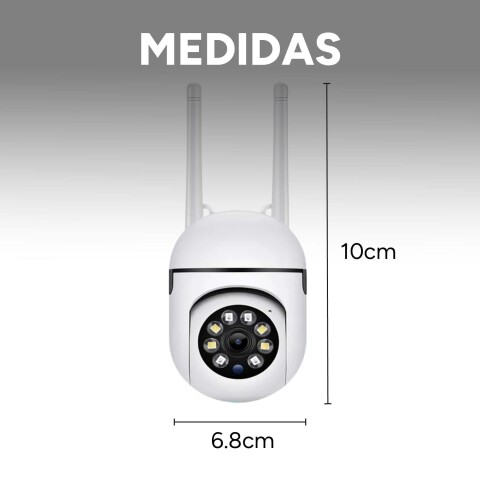 Cámara Seguridad WiFi 1080P Exterior Ip66 Inalambrica Noche Color Blanco
