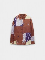 Camisa Fluida Con Estampado marron