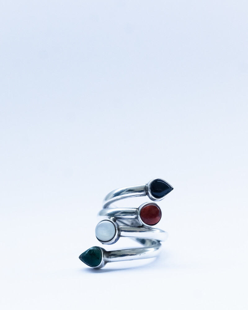 Anillo 4 elementos PLATEADO