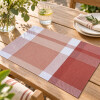 Individual PVC 45x30cm Cuadros Rojo