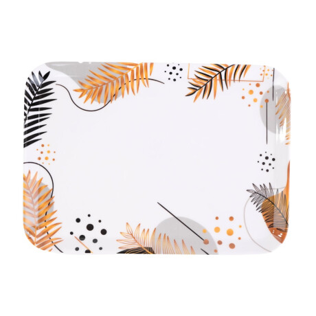 Bandeja rectangular de melamina linea Hoja Gold Bandeja rectangular de melamina linea Hoja Gold