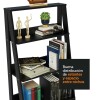 Estantería biblioteca multiuso Lumax escalera para Libros 4 Repisas Negro