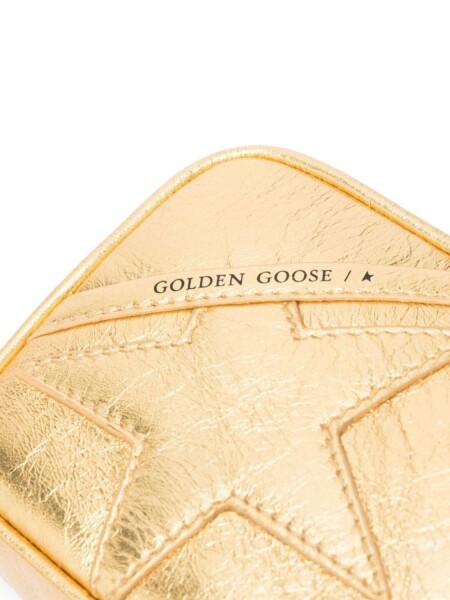 Golden Goose-Cartera de cuero, Star bag mini Dorado