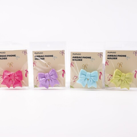 SOPORTE PARA CELULAR CON COJÍN DE AIRE 3D FORMA DE MOÑO COLOR SÓLIDO (SURTIDO 4 SOPORTE PARA CELULAR CON COJÍN DE AIRE 3D FORMA DE MOÑO COLOR SÓLIDO (SURTIDO 4