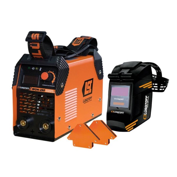 SOLDADORA INVERTER IRON-250 + 2 ESCUADRAS MAGNETICAS LUSQTOF Soldadora Inverter Iron-250 + 2 Escuadras Magneticas Lusqtof