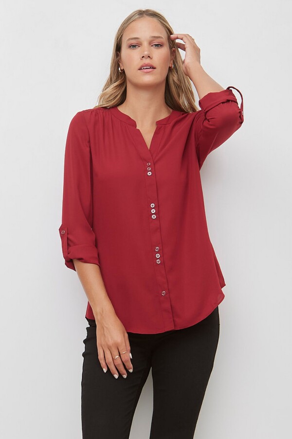 Blusa Botones BORDEAUX