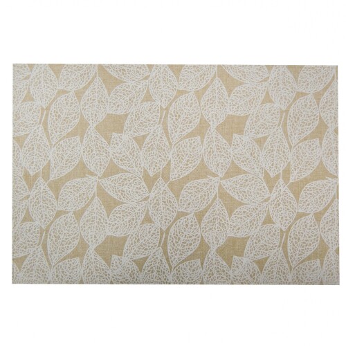 Individual Lino Estampado - 30x45 Hojas Blancas