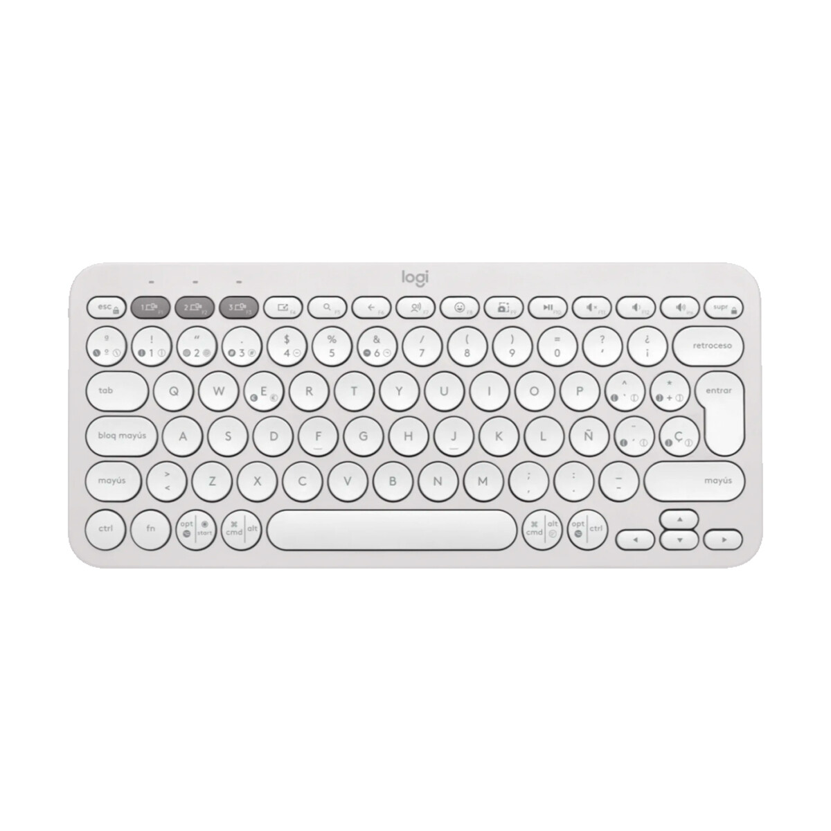 Teclado inalámbrico Bluetooth Logitech K380S Keys 2 Blanco 