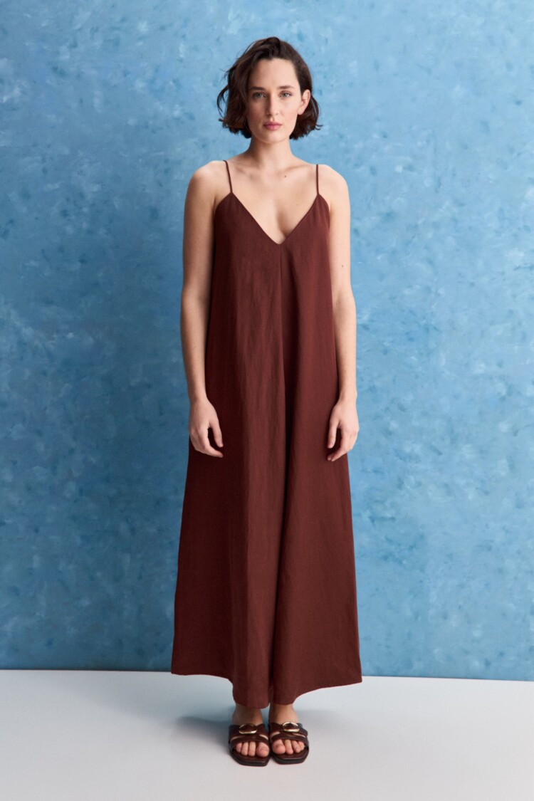 VESTIDO FER Marrón Corteza